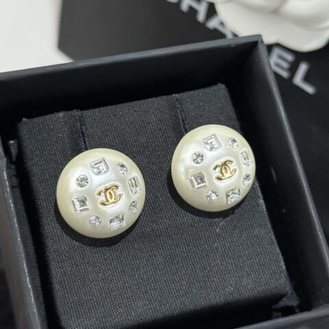 ❗️新品❗️ ☀️新款☑️ 香奈儿双C 珍珠方钻耳钉耳环 ☀️