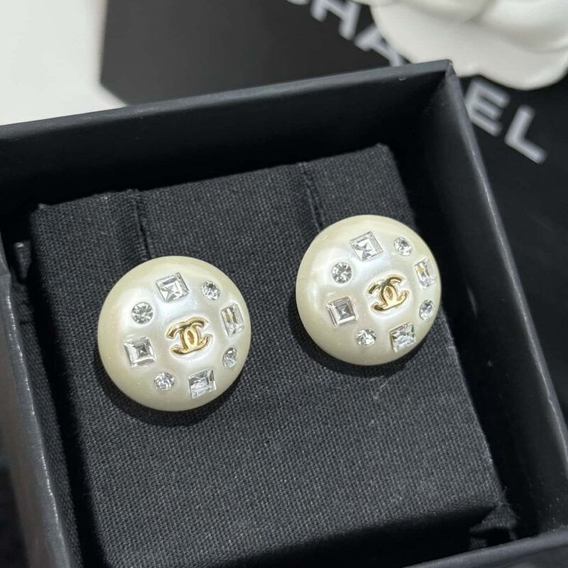 ❗️新品❗️ ☀️新款☑️ 香奈儿双C 珍珠方钻耳钉耳环 ☀️