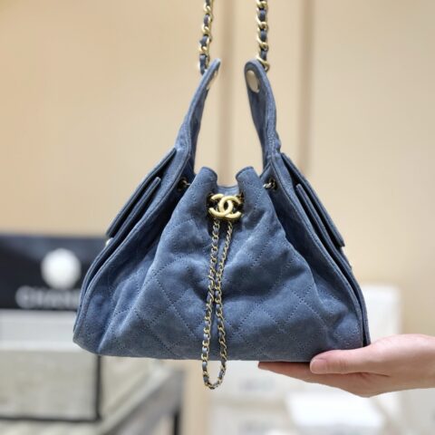 Chanel 25k 25bag麂皮👜蓝色麂皮 AS5293