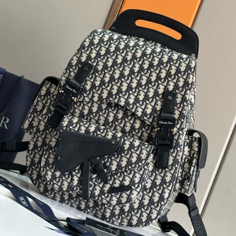  顶级原单 [發][發]这款大号 Gallop 双肩背包 编号: 93395蓝布 黑皮